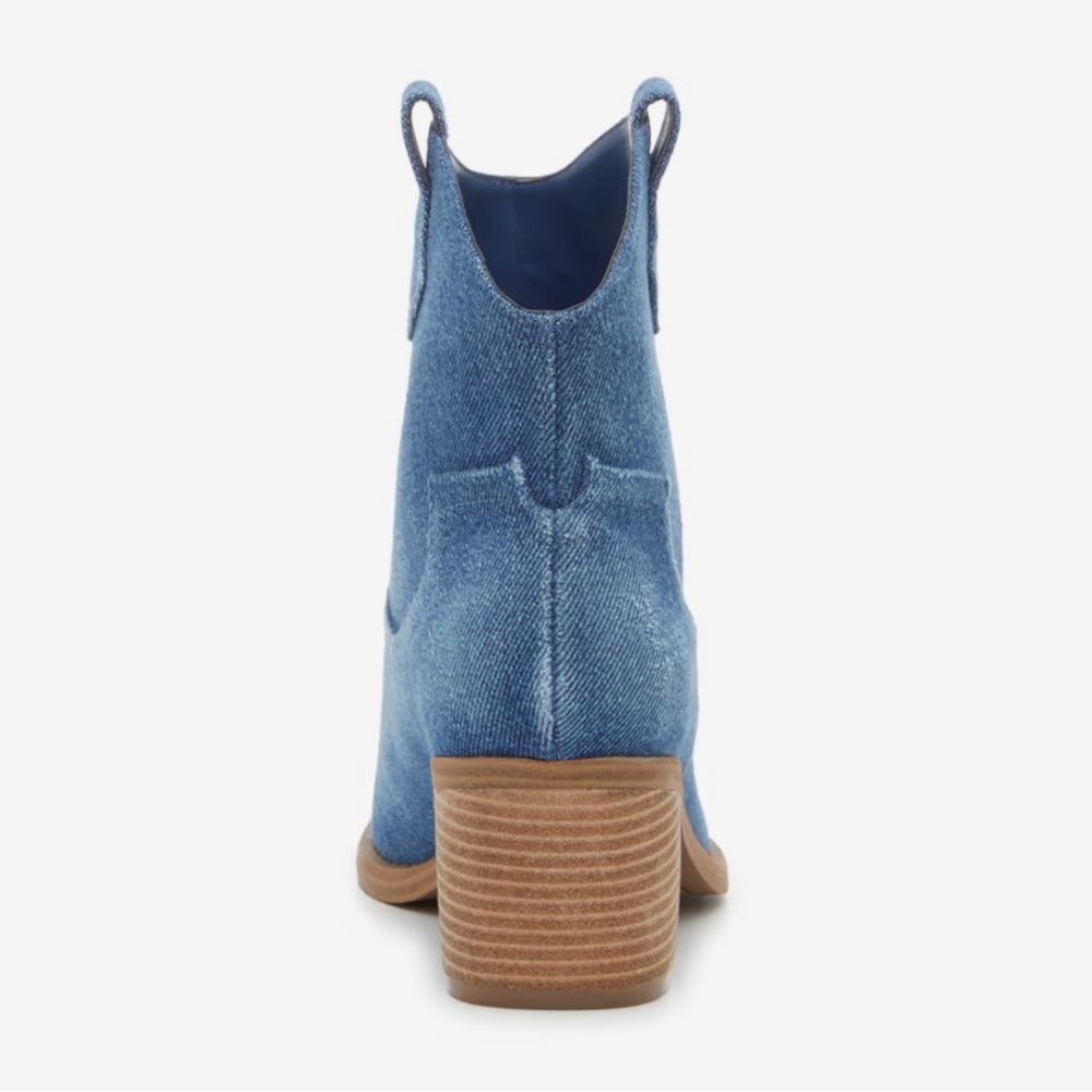 NWOT: Marc Fisher Gidden Denim Cowboy Bootie - Size 7.5 - Picture 5 of 7